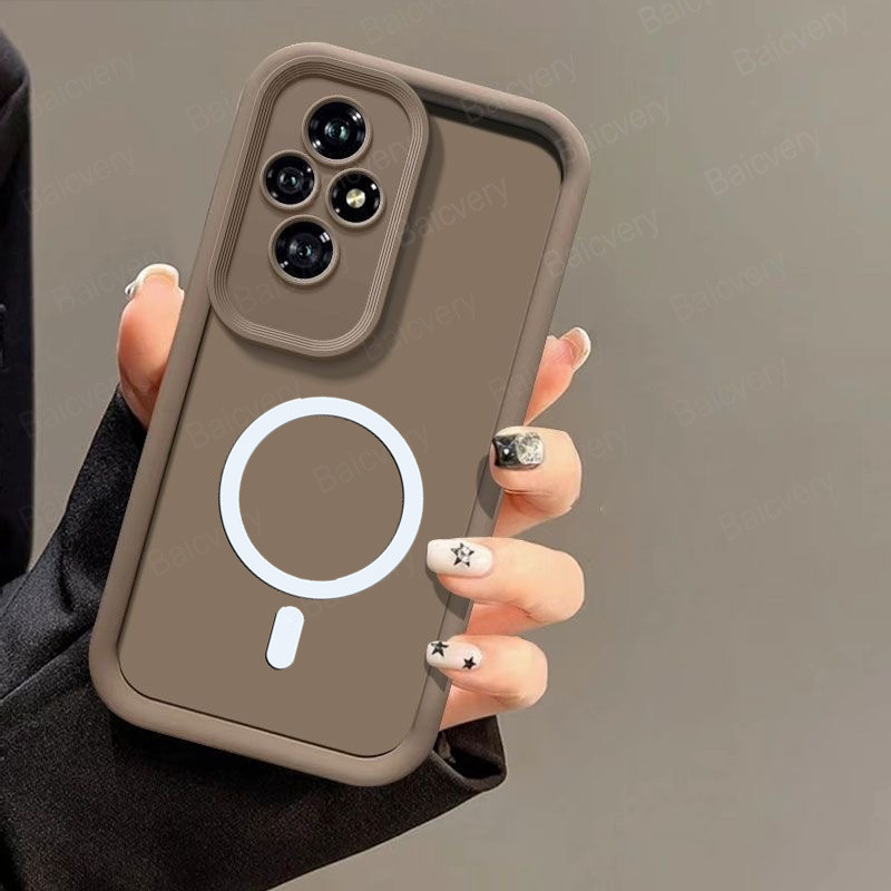 Huawei Honor 200 / Honor 200 Pro / Honor 200 Lite Casing คุณภาพสูงแฟชั่นสีสันสดใส TPU Silicon Magnetic Wireless Charging Full Protective Case