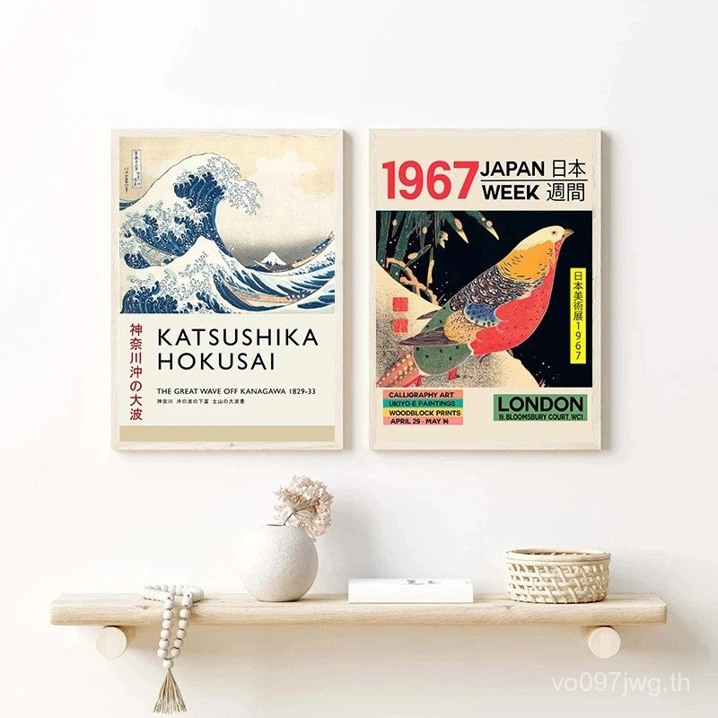 Vintage Japan Art ภาพวาดผ้าใบ Yayoi Kusama โปสเตอร์พิมพ์ Katsushika Hokusai Wall Art ภาพสําหรับห้องนั่งเล่นตกแต่งบ้าน NBZJ - รูปที่ 2