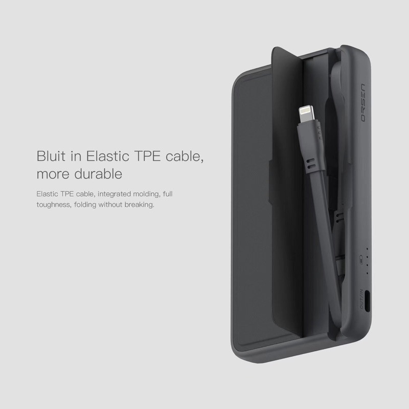 ที่ชาร์จแบตพกพา แบตสำรอง  Eloop Orsen E57 10000mAh รองรับ PD 20W มีสายชาร์จในตัว