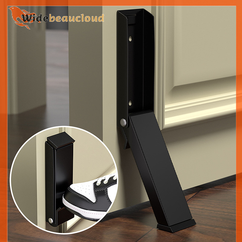 Widebeaucloud ที่กั้นประตู Pedal Kick Down Door Stop Self กาวผู้ถือประตูไม่มีการเจาะประตูสแตนเลส Anti-Slip Doorstop Nice