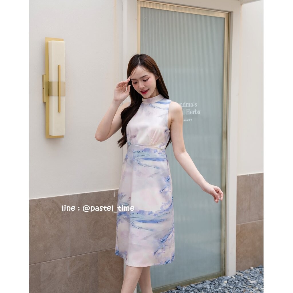 Milly Bow Dress : Violet Candy โทนสีชมพู-ฟ้า-ม่วง