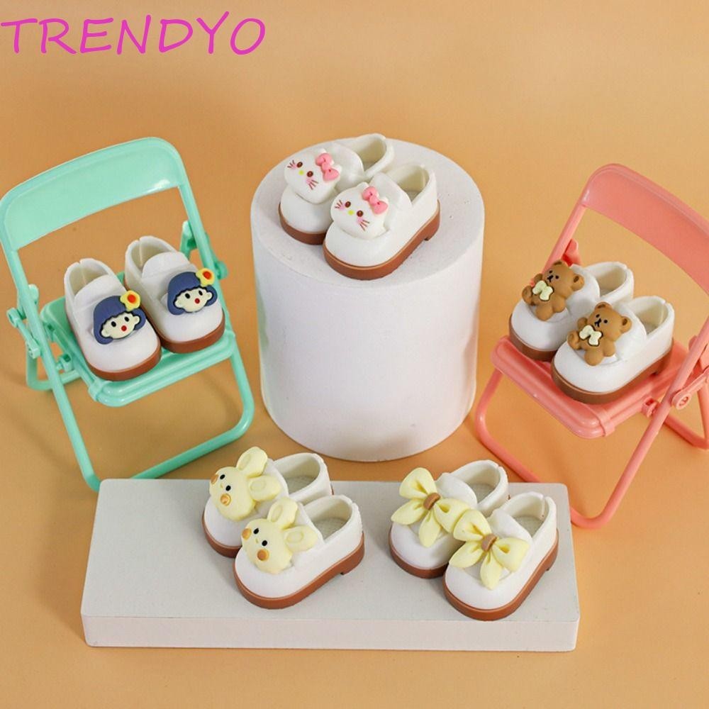 Trendyo 1/6 ตุ๊กตารองเท้า, 1/6 ตุ๊กตาตุ๊กตาทํามือรองเท้ากาวนุ่ม, Mini Bowknot ตุ๊กตารองเท้า BJD รองเท้าตุ๊กตาของเล่นอุปกรณ์