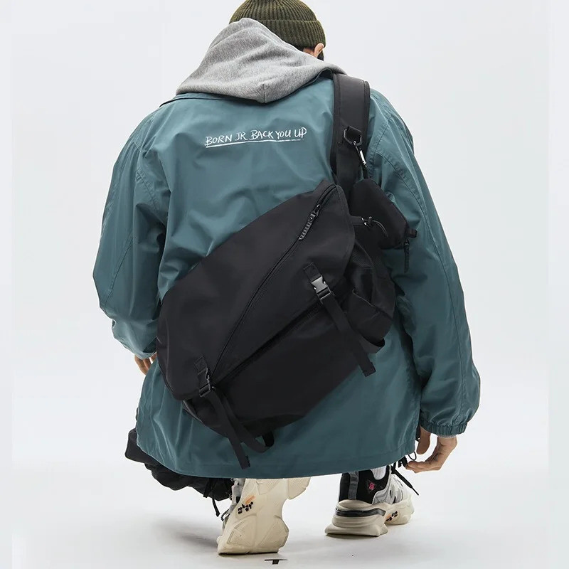 Causal ไนลอนไหล่ Man กระเป๋าญี่ปุ่นวัยรุ่นโรงเรียนแล็ปท็อปสลิงกระเป๋าผู้ชาย Streetwear Travel Cross Messenger กระเป๋าสําหรับชาย