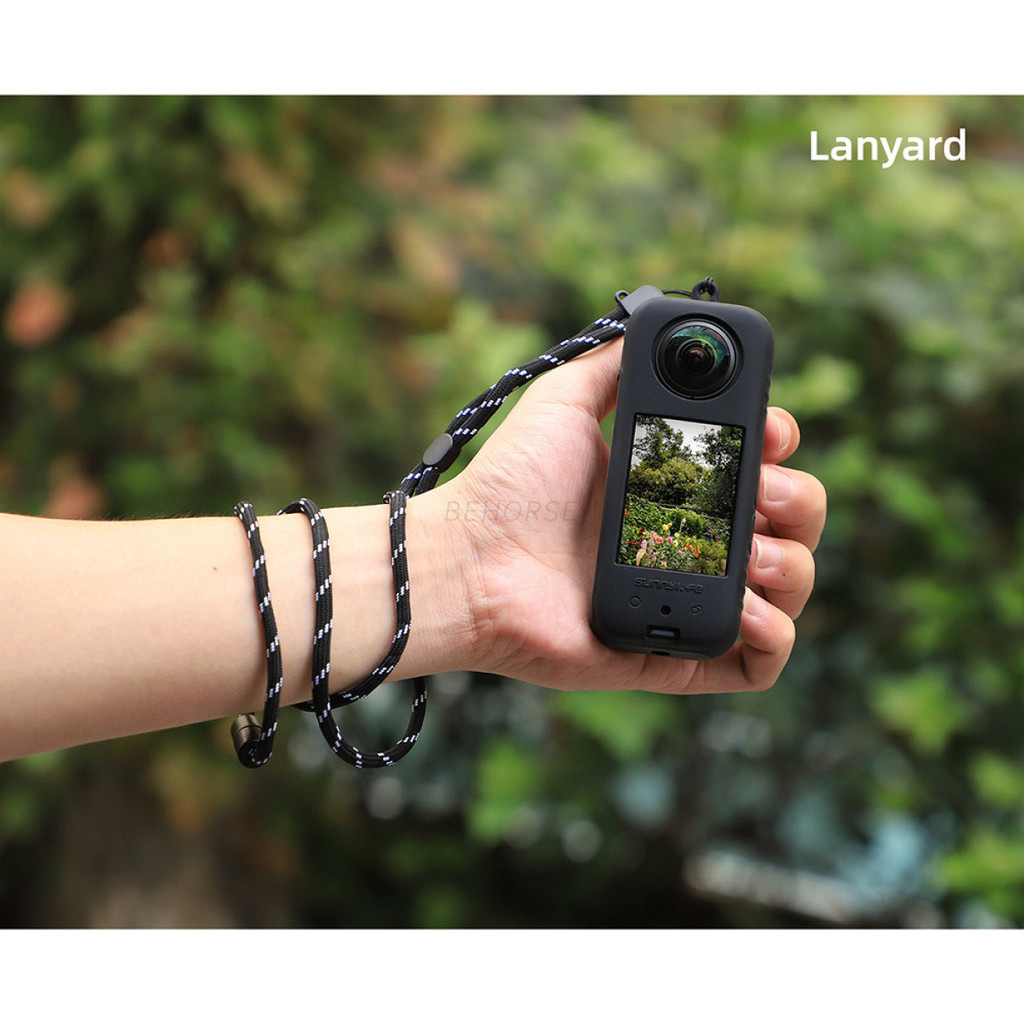 Action กล้องซิลิโคนสําหรับ Insta360 X3 เลนส์ซิลิโคนป้องกันรอยขีดข่วนกรณี Insta360 X3 Lanyard อุปกรณ์เสริม