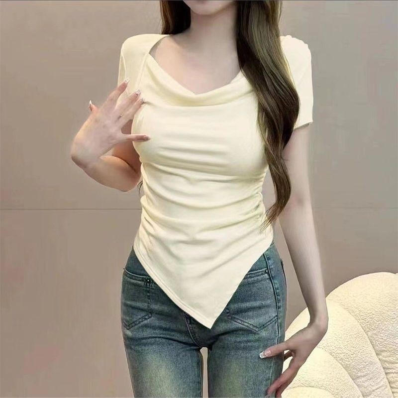 เสื้อยืดแขนสั้นผู้หญิงฤดูร้อน Slim Top
