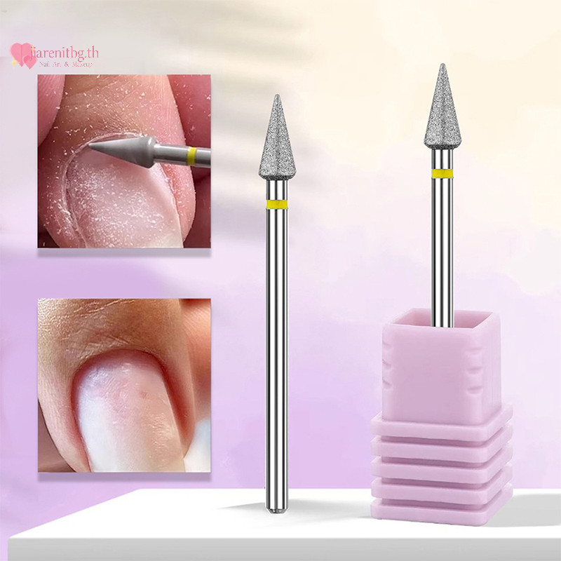 Renbg 1 ชิ้นแบบพกพาเล็บเจาะบิตสามเหลี่ยม Header ทังสเตนคาร์ไบด์ Sharp เล็บเจลลบ Exfoliator ทําความสะอาด Peeling เล็บเครื่องมือ TH