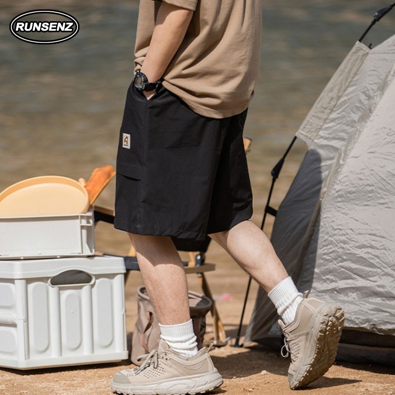 Xl-7xl Simple Cargo Short Pants Men Plus Size Shorts Casual Loose Black Five Point Shorts