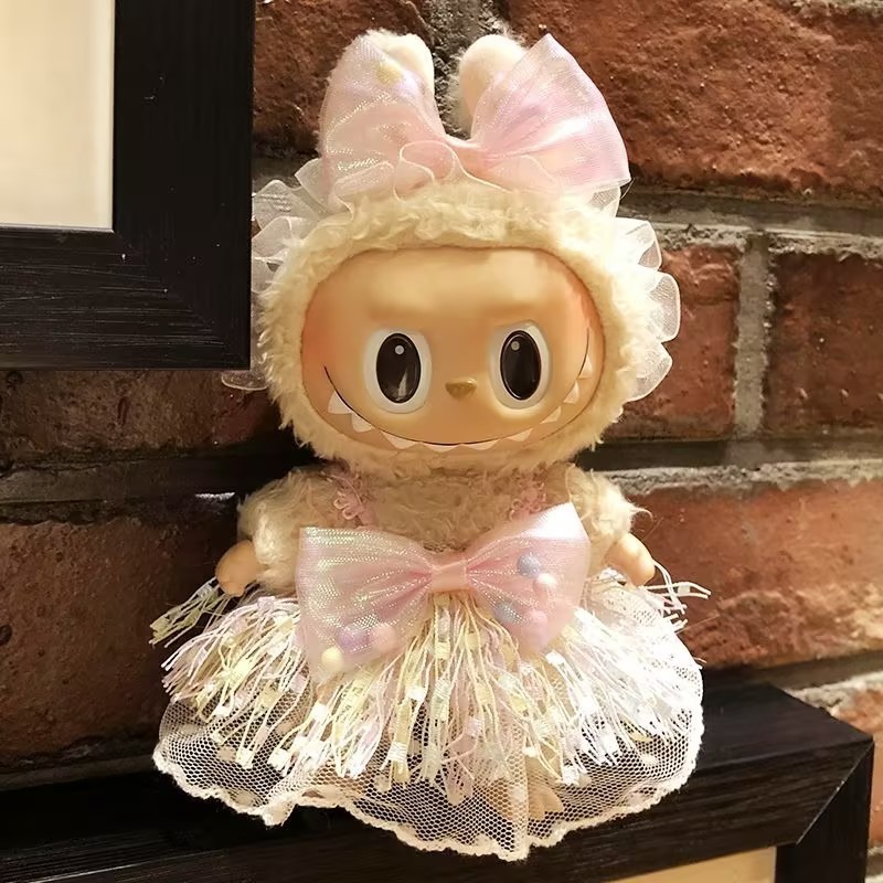 🔥พร้อมส่ง ชุดLabubu V1 V2 ชุดเสื้อผ้าตุ๊กตา ชุดลาบูบู้ มาการอง 17 ซม. DIY ผ้าฝ้าย