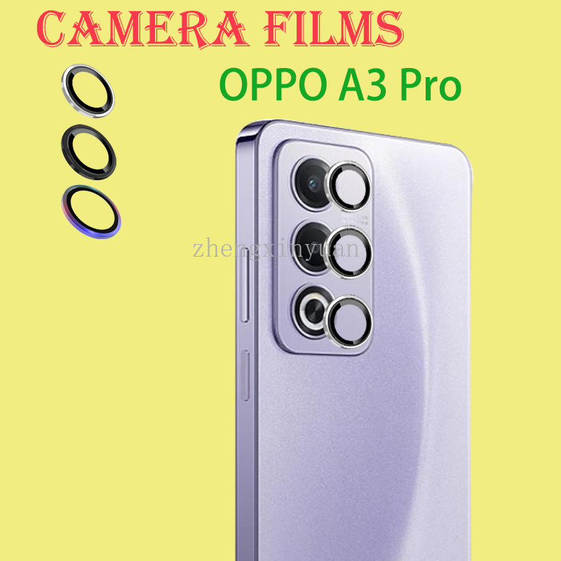 แหวนโลหะป้องกันกล้องฟิล์มสําหรับ OPPO A3 Pro 5G 2024 คลุมทั้งหมดกล้องเลนส์ป้องกันสําหรับ OPPOA3Pro A3Pro 3 เลนส์