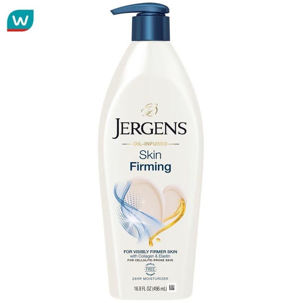 Jergens เจอร์เกนส์ ออยล์-อินฟิวส์ สกิน เฟิร์มมิ่ง 24-Hour มอยส์เจอไรเซอร์ 496 มล.