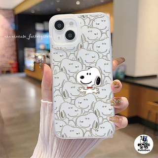 niuniu- สนูป Pattern เคสโทรศัพท์ โปร่งแสง For เคสไอโฟน11 iPhone 11 12 13 14 15 Pro XS Max X 7 Plus XR เคส ซิลิโคนนุ่ม