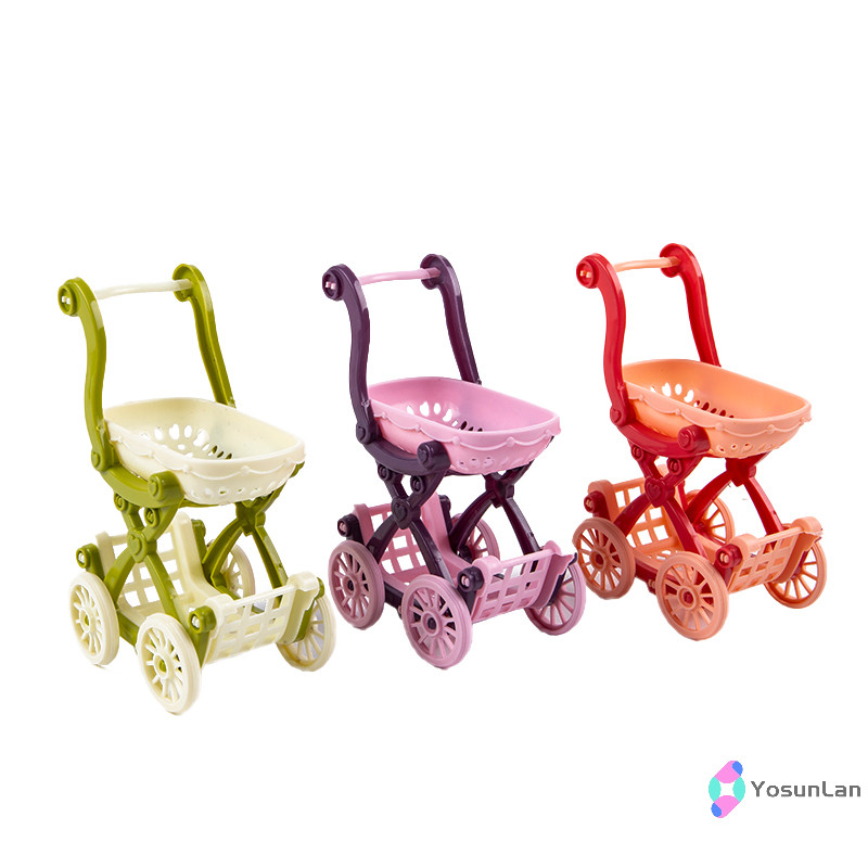 Yosunlan] อุปกรณ์เฟอร์นิเจอร์บ้านตุ๊กตา Girl Play House Toys รถเข็นช้อปปิ้ง DIY ของขวัญใหม่