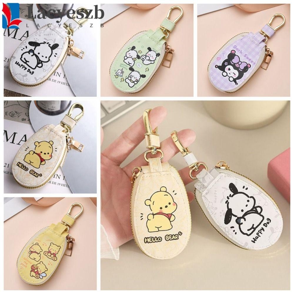 Lacyeszb กระเป๋าใส่กุญแจหนัง PU, Winnie The Pooh Kulomi การ์ตูนคีย์กระเป๋าสตางค์, แฟชั่น Pochacco Storage Bag Compact กุญแจรถกรณีสาว