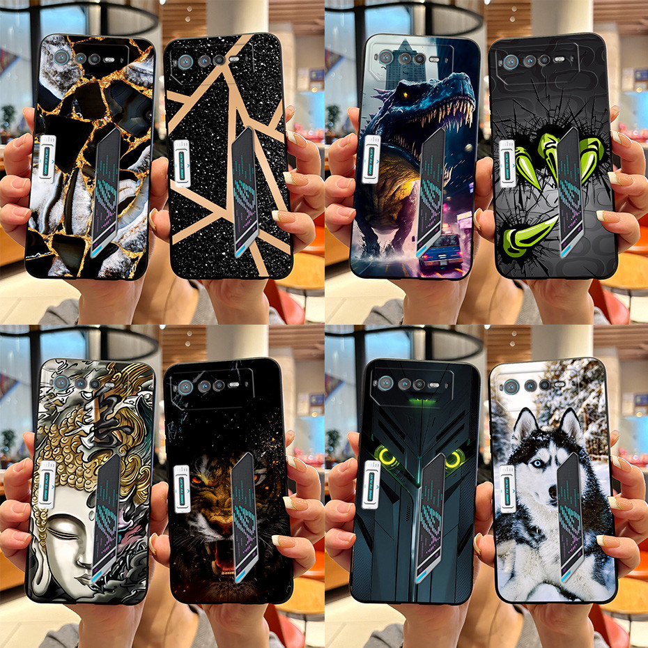 สําหรับ Asus ROG โทรศัพท์ 6 กรณีแฟชั่นรูปแบบหินอ่อนสีดํายางซิลิโคนอ่อนสําหรับ Asus ROG Phone6 เคสโทร