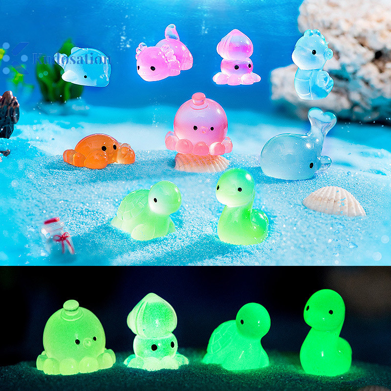 คุโดส Creative Luminous เต่าปู Octopus เครื่องประดับสัตว์ทะเล Aquarium ปลาภูมิทัศน์ Figurine ตกแต่งบ้านของขวัญ Nice