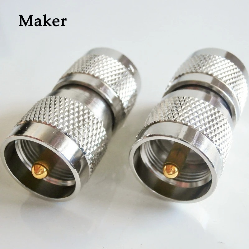 คู่ตรงยาว RF Coax อะแดปเตอร์เชื่อมต่อ RF PL-259 อะแดปเตอร์ชาย UHF PL259 ชายกับชาย Coax Connector การสูญเสียต่ําสําหรับ CB Ham วิทยุสาย Coaxial, SWR เมตร, LMR, LAN, CC