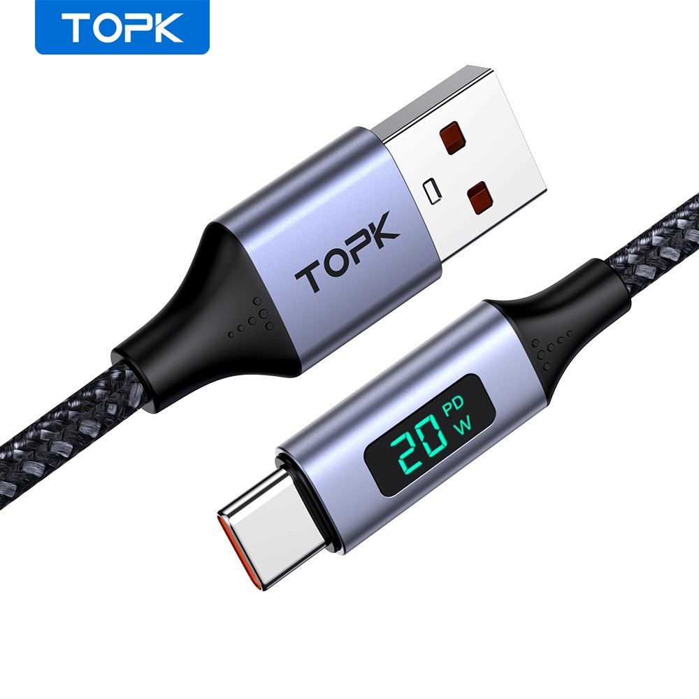 Topk D-Line2 แรงดันไฟฟ้าและกระแสไฟแสดงผล สายซิงค์ข้อมูล Micro USB