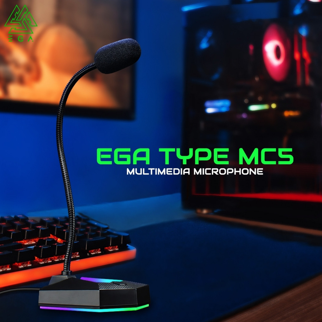 🛵มีส่งด่วน💨EGA TYPE MC5 GAMING MICROPHONE ไมโครโฟนตั้งโต๊ะ ประกัน 2 ปี