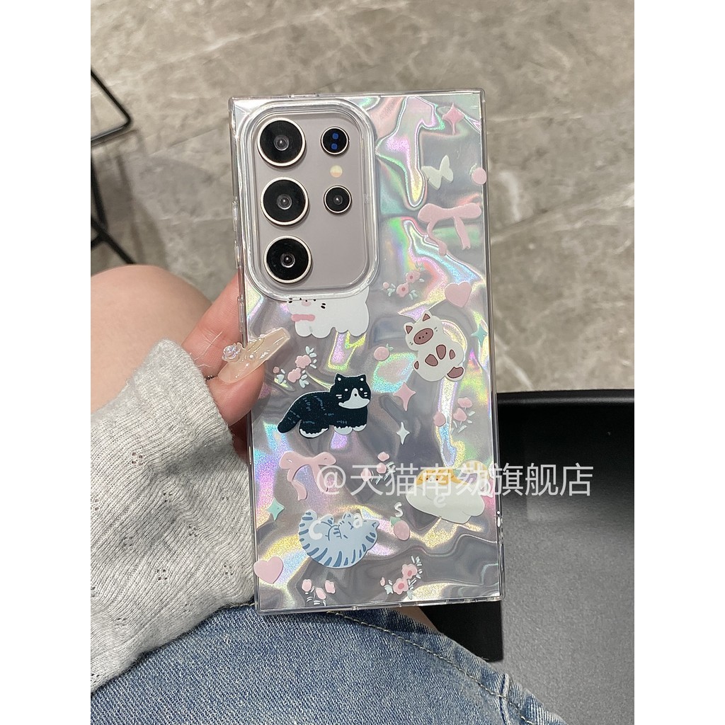 เหมาะสําหรับ Samsung s24ultra เคสโทรศัพท์ s23plus สิบ a54 น่ารัก a34 Niche สาวแมว a55 สไตล์เกาหลี s21fe ระลอกน้ํา s22u High-End รู้สึก a14 ผีเสื้อ s20 คือ 24 Plus a15