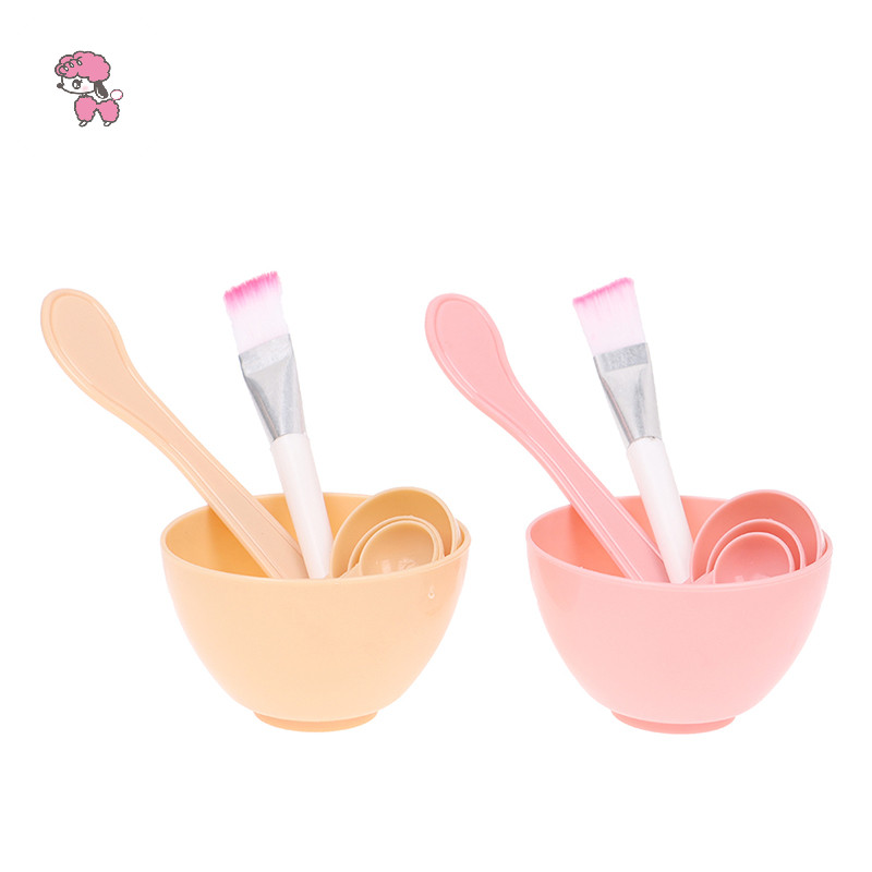 Grl 4 ชิ้นแปรงหน้าหน้ากากชามช้อนชุดหน้ากากแปรงบาร์ DIY เครื่องมือความงามผสมเครื่องมือ TH