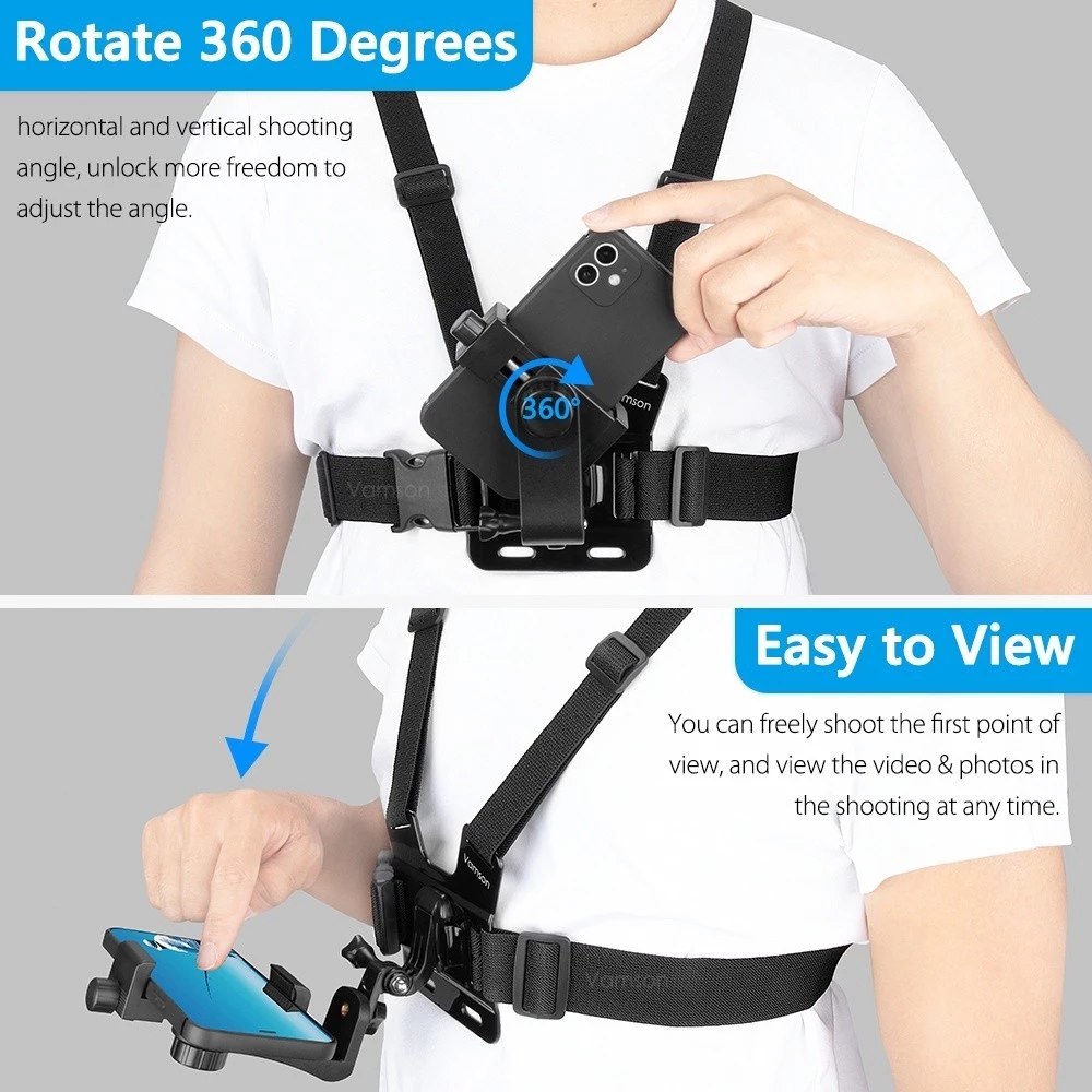 สายรัดหน้าอก Strap สำหรับ GoPro และโทรศัพท์มือถือ thumbnail 6