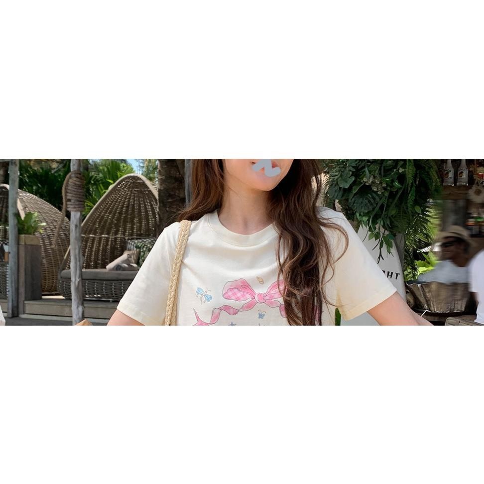 เกาหลี เสื้อแบบดารา เสื้อยืดแขนสั้น CMDXY1035 ผู้ชาย ผู้หญิง ลายทาง ตัวอักษร หลวม ลายสกรีน ฤดูร้อน ฤดูใบไม้ผลิ ราคา ถูกที่สุด ดีลบีเคเค แกลเลอรีภาพที่ 5