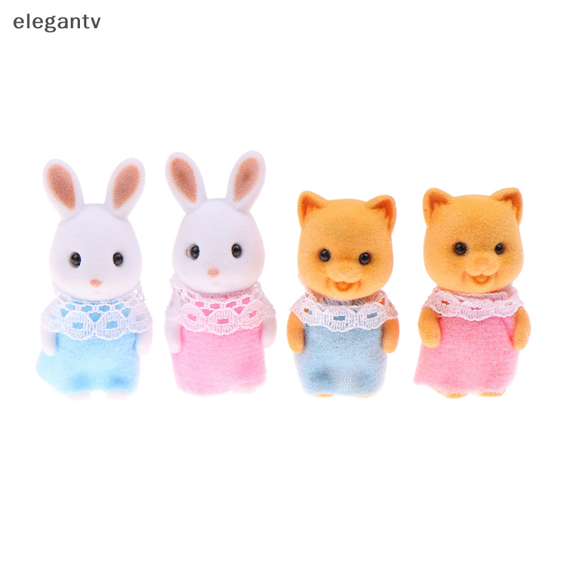 Egn จําลองสัตว์ป่าครอบครัวกระต่ายแมวเสือ Chick ตัวเลขการ์ตูนเครื่องประดับตุ๊กตาของเล่นสะสมสําหรับของขวัญเด็ก N