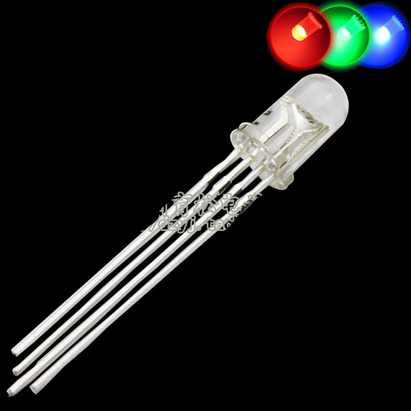 Fogggy Total Yangสี่ขา 5MM Full Color LED Luminous Diode Controllableไฟที่มีสีสันสีแดงสีเขียวสีฟ้าสามสีสีRGBโคมไฟLEDลูกปัดPlug-Inลูกปัดโคมไฟ