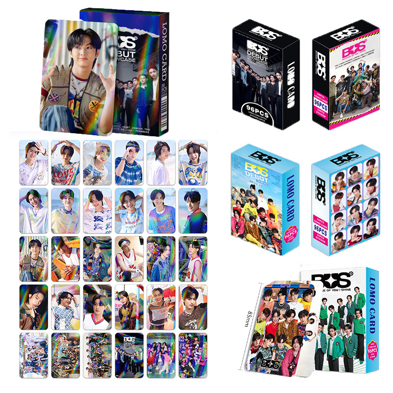 การ์ดโบโม่รถบัส 124PCS การ์ดโฮโลแกรมให้ความรู้สึก Bab Wa Ooh! Bus Because of You I Shine Photocard สติ๊กเกอร์การ์ดสองด้าน การ์ดโลโม่