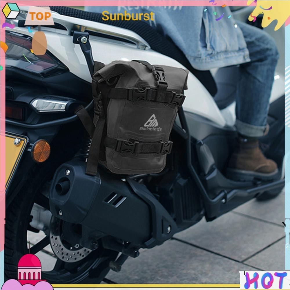 กระเป๋ากันชนรถจักรยานยนต์ IPX7 กันน้ํา 8L Moto Saddle Pannier Bag (สีดํา) [Sunburst11.th]
