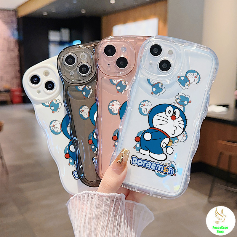 COD-ในไทย เคส โดราเอมอนน่ารัก สงสัย หันหลังกลับ สําหรับiPhone 7 8 X 11 12 13 14 15 TPUเปลือกเบาะลมคลื่น รุ่นสำหรับคู่รัก