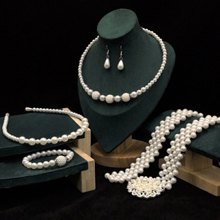 เด็กอายุ 6-14 ปี สร้อยคอมุก ต่างหู เข็มขัด สร้อยข้อมือ และที…