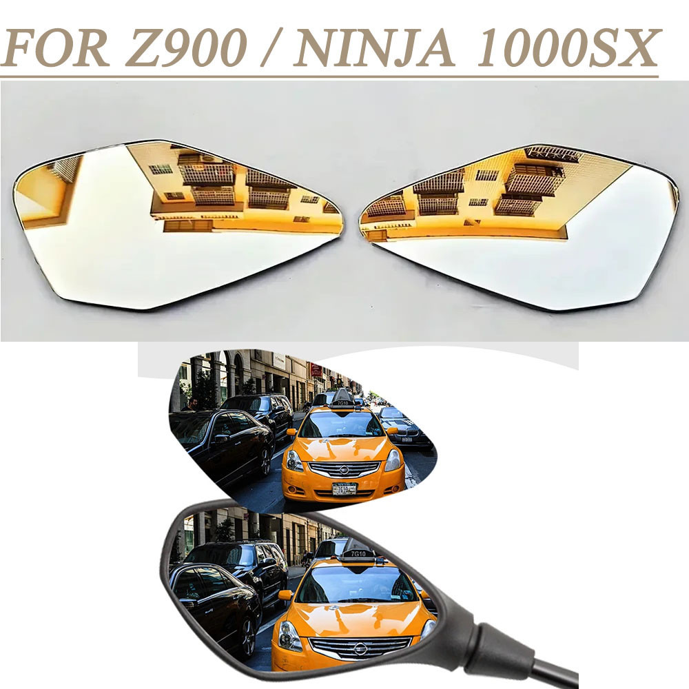 กระจกมองหลังสำหรับ Kawasaki Z900 Z 900 Ninja 1000SX 1000 SX กระจกมองข้างเลนส์นูนกระจกมองหลัง