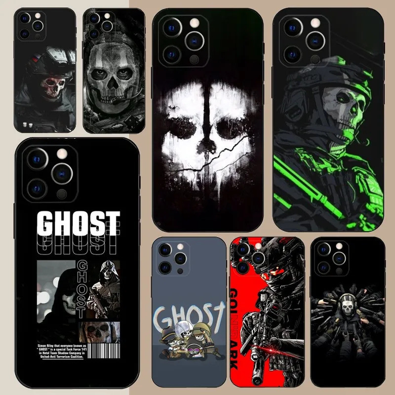 C-cod Call Of D-Duty Ghost เคสโทรศัพท์สําหรับ Apple iPhone 15,14,13,12,11,Pro,X,XS,Max,XR,Plus,Mini Soft Black Cover kz0