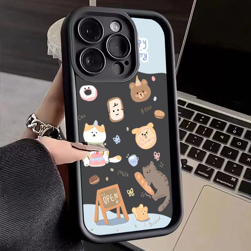 SAMSUNG น่ารักขนมปังแมวเคสโทรศัพท์สําหรับsamsung S24 S23 Ultra S23 FE S22 S21 Plus S20 S21 FEสัตว์น่ารักน่ารักกันกระแทกนุ่มฝาครอบป้องกัน - รูปที่ 7