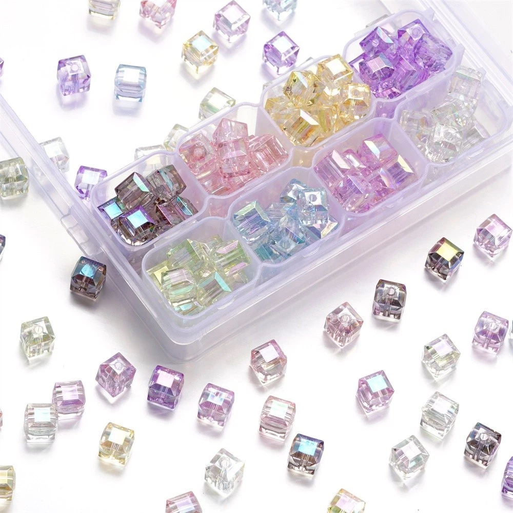 St. kunkka 5 ชิ้น 8mm อะคริลิคสแควร์ลูกปัดโปร่งใส Spacer ลูกปัดหลวมสามารถใช้ สําหรับDIY เครื่องประดับทําสร้อยคอสร้อยข้อมือ