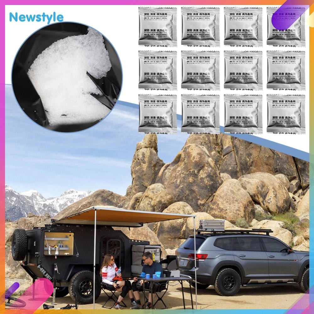 สไตล์ใหม่ 12pc Camping ห้องน้ําสารเคมี Eco ดูดซับเจลฉุกเฉินห้องน้ํา Waste Treatment สําหรับ Camping ห้องน้ําสําหรับกลางแจ้ง Camping Hiking