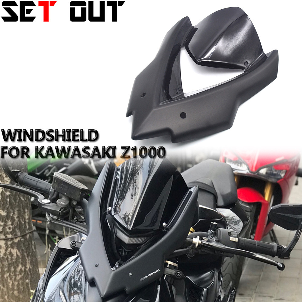 Yรถจักรยานยนต์คาร์บอนไฟเบอร์กระจก Viser Visor กระจก Deflector ลมสำหรับ Kawasaki Z1000 2014-2021 Z-10
