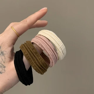 10pcs ยืดหยุ่นยางรัดผมนุ่ม Basic Ties Scrunchie ยางผมหางม้าสูง