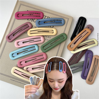 เรียบง่ายสีทึบเคลือบกิ๊บอเนกประสงค์เรียบคลิปด้านข้างด้านหลัง…