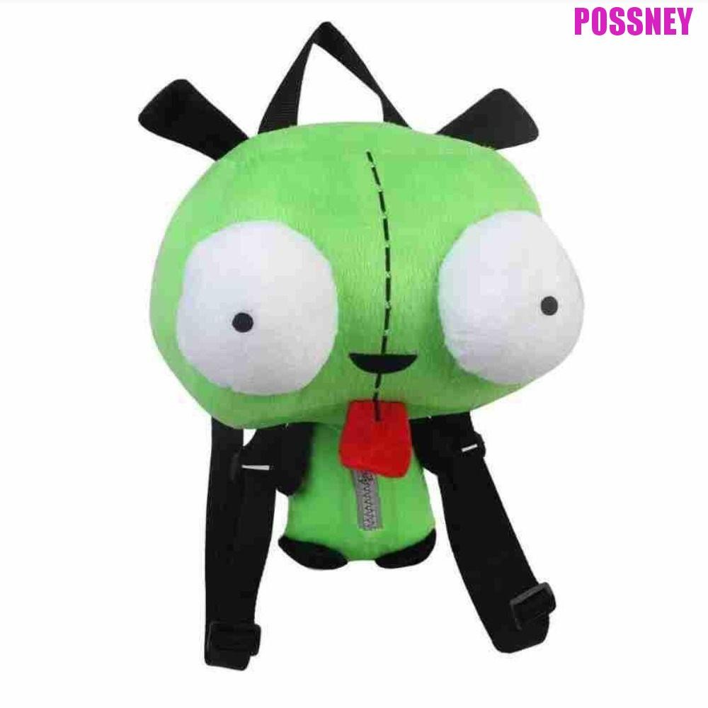 Possney Zim Jill ของเล่นตุ๊กตาสุนัข, Alien Invader Zim 3d Eyes Alien Invader Zim กระเป๋าเป้สะพายหลังตุ๊กตา, กระเป๋าสะพายยัดไส้สีเขียวนุ่มของเล่นเด็กของขวัญ