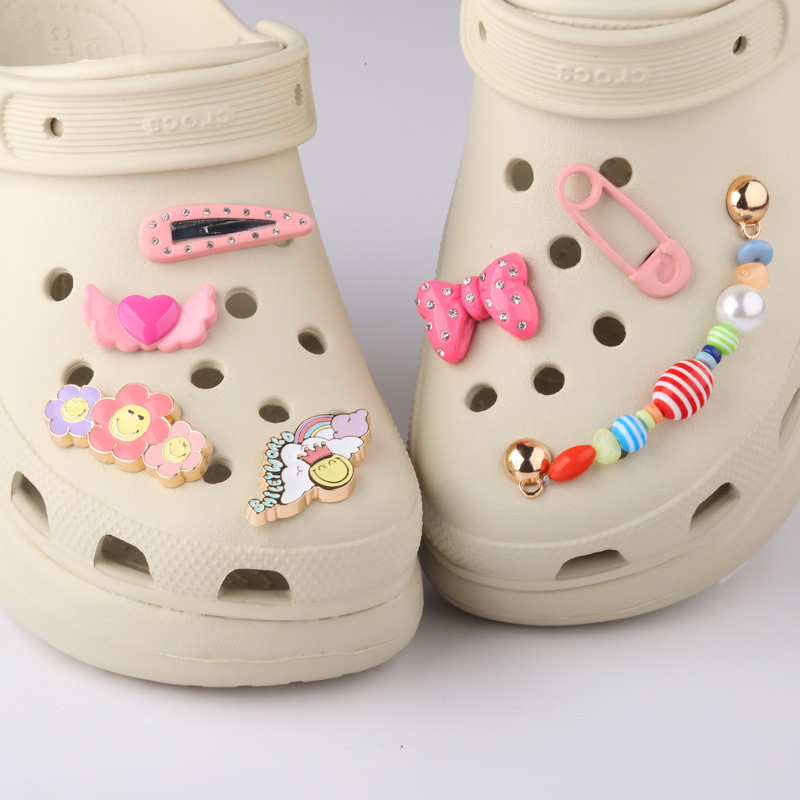 Jibbitz จี้คริสตัลเพชร โลหะ แฟชั่น อุปกรณ์เสริม สําหรับรองเท้า crocs