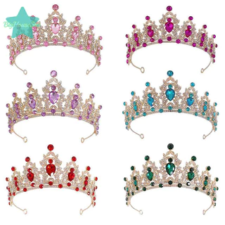 [BigHouseSea] คริสตัลหรูหรา Princess Crown เครื่องประดับผม Tiara สําหรับผู้หญิง Rhinestone งานแต่งงานเจ้าสาวมงกุฎเครื่องประดับใหม่ใหม่ใหม่