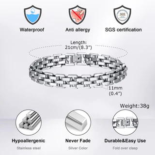 VNOX วีน็อกซ์ สายนาฬิกาสร้อยข้อมือโซ่รูปสําหรับผู้ชายเด็กผู้ชาย,สร้อยข้อมือโซ่สายคล้อง,สายรัดข้อมือสแตนเลสเครื่องประดับข