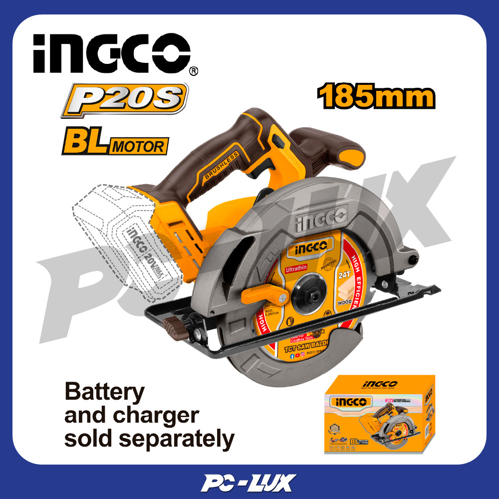 INGCO เลื่อยวงเดือนลิเธียมไอออน ไม่รวมแบตและที่ชาร์จ CSLI1851