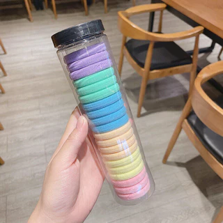 ยางรัดผม เชือกผมหลายสีสำหรับผู้หญิงสไตล์เกาหลีผ้ายืดหยุ่นสูงมัดผมแฟชั่นยางรัดผม20ชิ้น/กล่อง YY039