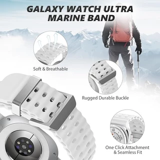 Marine Band สําหรับ Samsung Galaxy Watch Ultra 2 กีฬาซิลิโคนสร้อยข้อมือสําหรับ Samsung Galaxy Ultra 47 มม.สายนาฬิกา