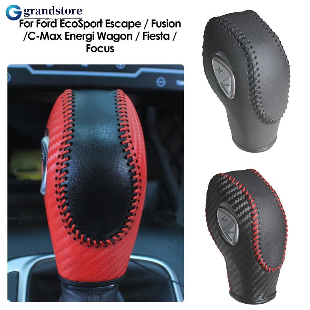 Grandstore PU รถคาร์บอนไฟเบอร์เกียร์ Shift Knob สําหรับ Ford Focus EcoSport Escape Fusion C-Max Energi Wagon Fiesta K6T2