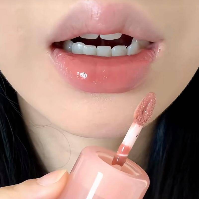 6 สี Lip Glaze Nude Lip Glaze Mirror Lip Gloss ลิปสติกให้ความชุ่มชื้น Lip Gloss Moisturizing Waterproof Lip Tint