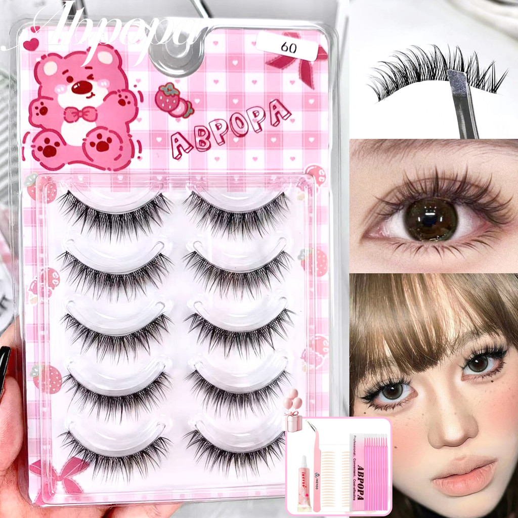 Abpopa Ineyoo ธรรมชาติโค้งหนา Air Sense Layering เซ็กซี่ High-end สมจริงธรรมชาติโปร่งใส Slim Stem Eyelashes สําหรับตุ๊กตา